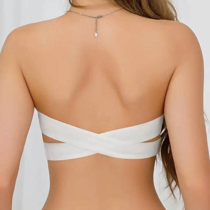 Strapless Nylon Knit Fabric Bandeau Bralette with Side Closure - A-1 Thread Vault