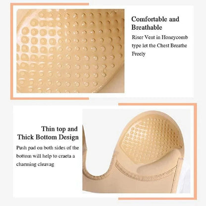 Strapless U Shaped Invisible Adhesive Plunge Silicone Bra Reusable Strapless Backless Breast Lifting Push Up Dress Underwear - A-1 Thread Vault