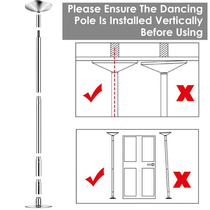 Stripper Dance Pole 45mm Spinning Static Dancing Pole - A-1 Thread Vault