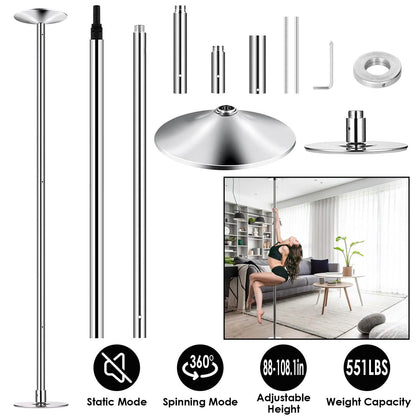 Stripper Dance Pole 45mm Spinning Static Dancing Pole - A-1 Thread Vault