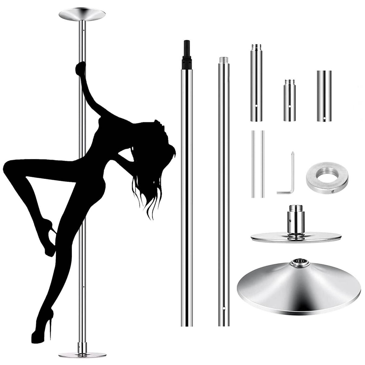 Stripper Dance Pole 45mm Spinning Static Dancing Pole - A-1 Thread Vault