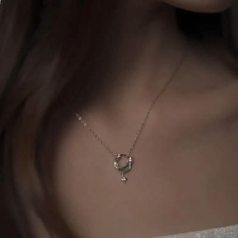 Stunning Moon and Star Birthstone Pendant Necklace - A-1 Thread Vault