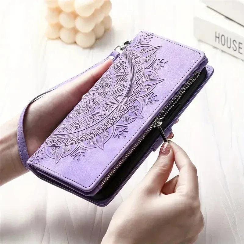 Stylish Leather Lanyard Wallet Case - A-1 Thread Vault