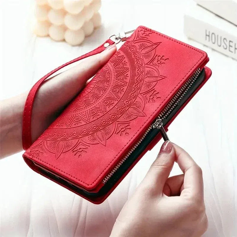 Stylish Leather Lanyard Wallet Case - A-1 Thread Vault