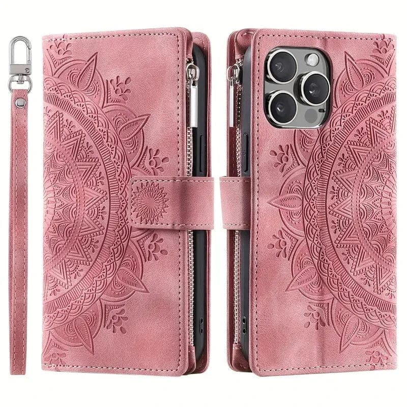 Stylish Leather Lanyard Wallet Case - A-1 Thread Vault