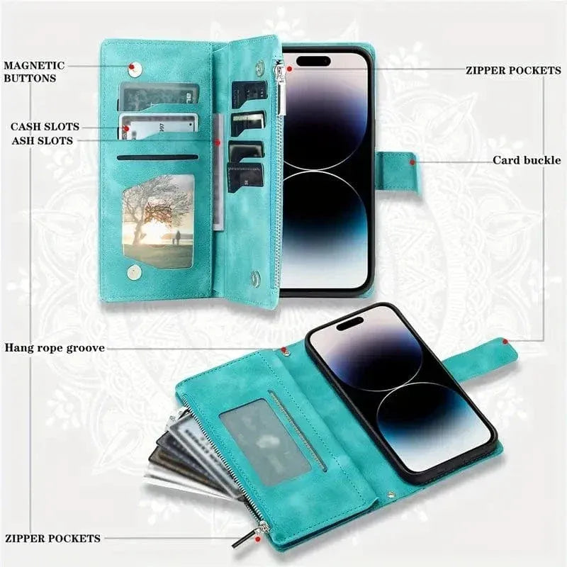 Stylish Leather Lanyard Wallet Case - A-1 Thread Vault