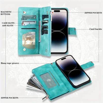 Stylish Leather Lanyard Wallet Case - A-1 Thread Vault