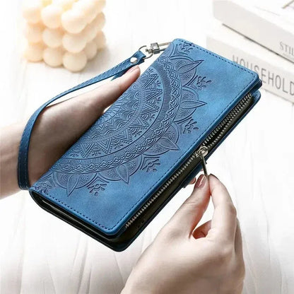 Stylish Leather Lanyard Wallet Case - A-1 Thread Vault