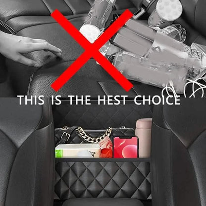 Stylish PU Leather Handbag Car-Mounted Storage Bag - A-1 Thread Vault