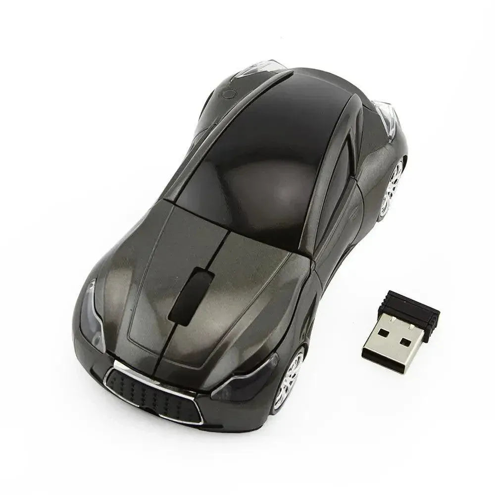 Stylish Wireless Computer Car Shape Mouse Mini 3D Ergonomic PC Gamer Mouse Retro Optical Mice 1600 DPI USB Receiver Suitable for PC/Computer/Laptop