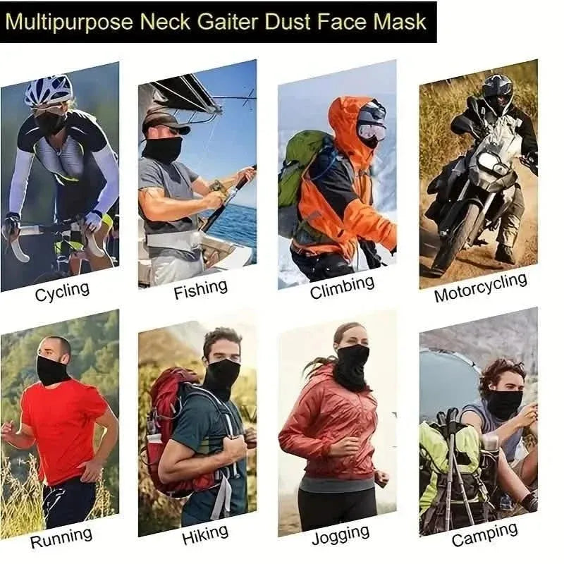 Summer Face Cover Scarf, Moisture Wicking Breathable Stretch Face Neck Gaiter Mask - A-1 Thread Vault