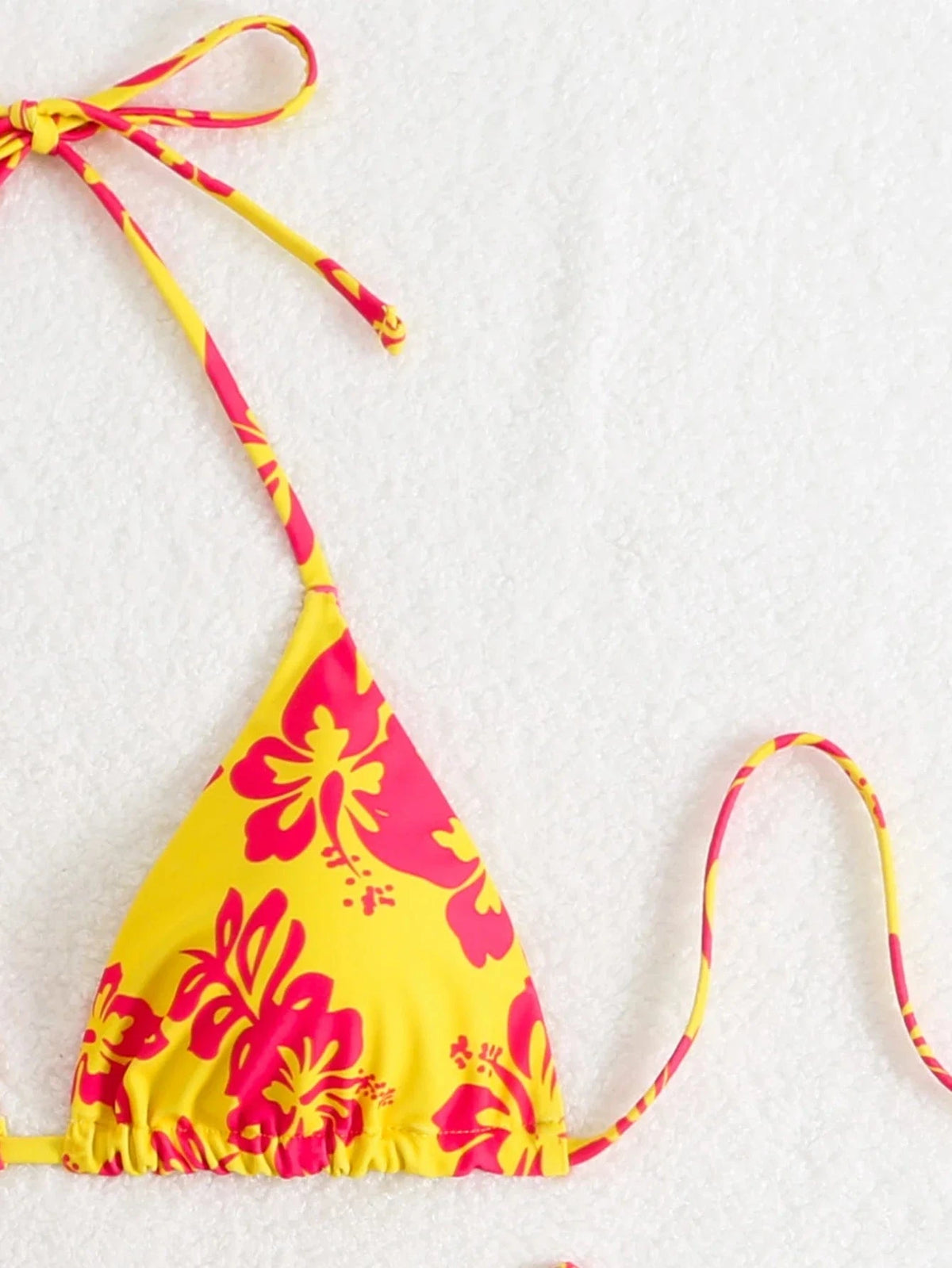 Summer retro floral print 2-piece bikini lace up swimsuit sexy high waisted women's swimsuit - A-1 Thread Vault