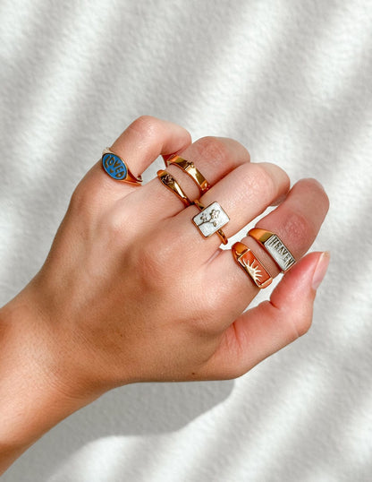 Sunrise Rectangular Signet Ring - A-1 Thread Vault