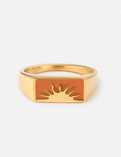 Sunrise Rectangular Signet Ring - A-1 Thread Vault