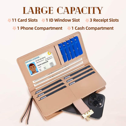 Sweet Cute Women's Long Leaf Bifold Wallet - A-1 Thread Vault