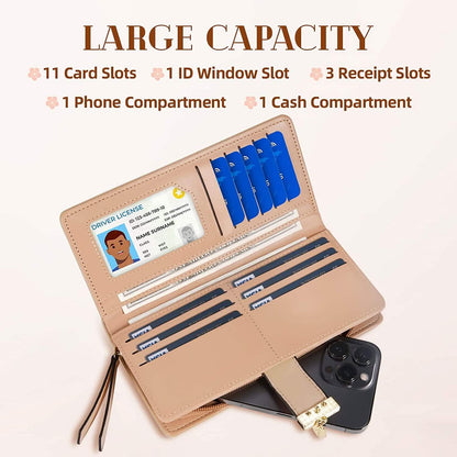 Sweet Cute Women's Long Leaf Bifold Wallet - A-1 Thread Vault