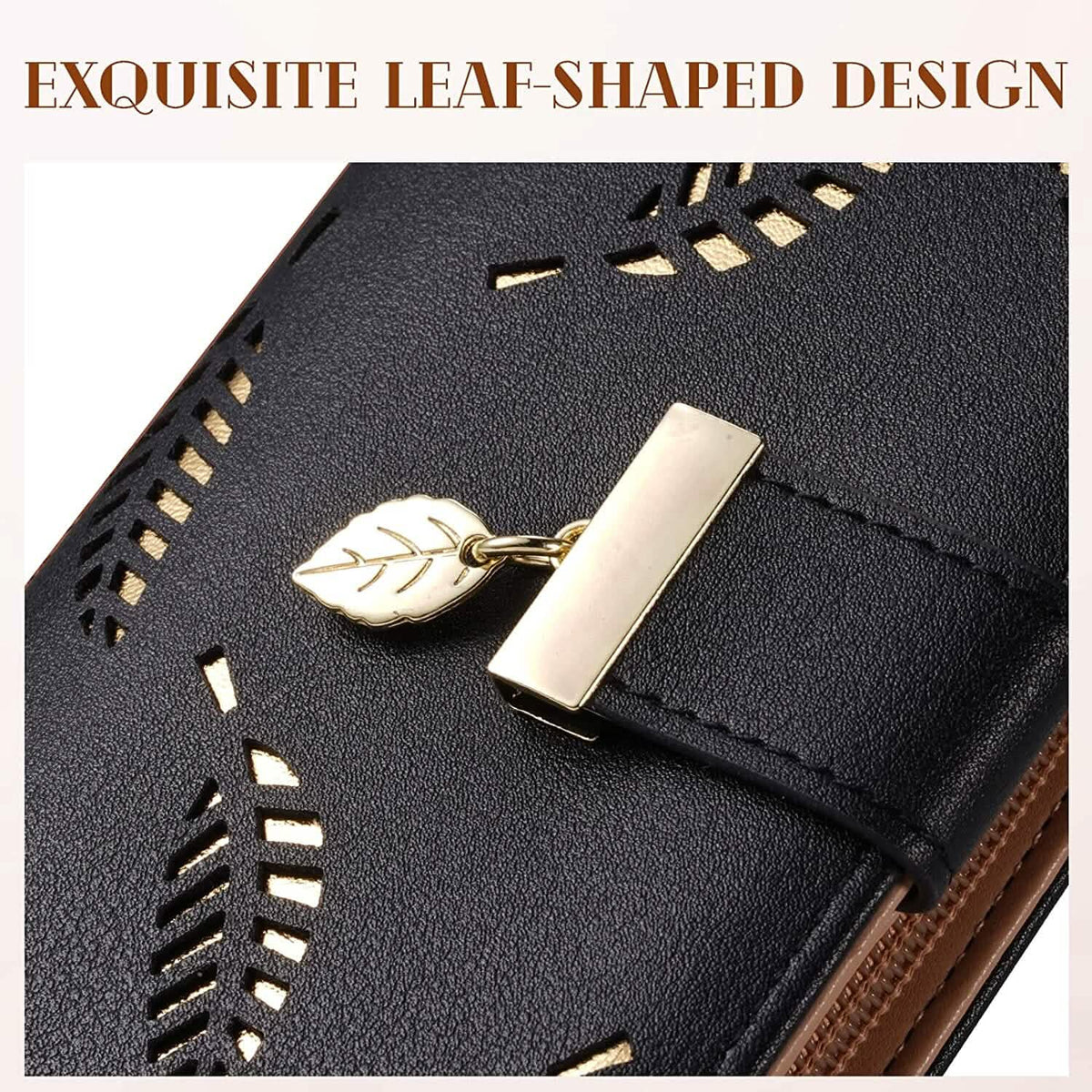Sweet Cute Women's Long Leaf Bifold Wallet - A-1 Thread Vault