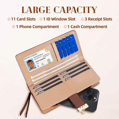 Sweet Cute Women's Long Leaf Bifold Wallet - A-1 Thread Vault