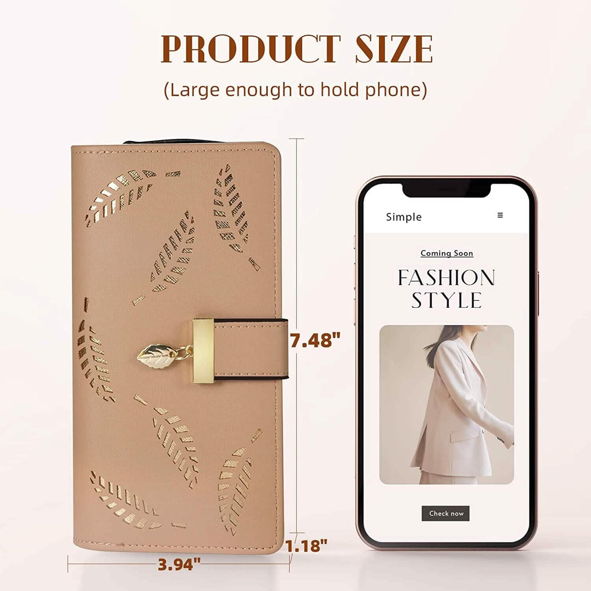 Sweet Cute Women's Long Leaf Bifold Wallet - A-1 Thread Vault