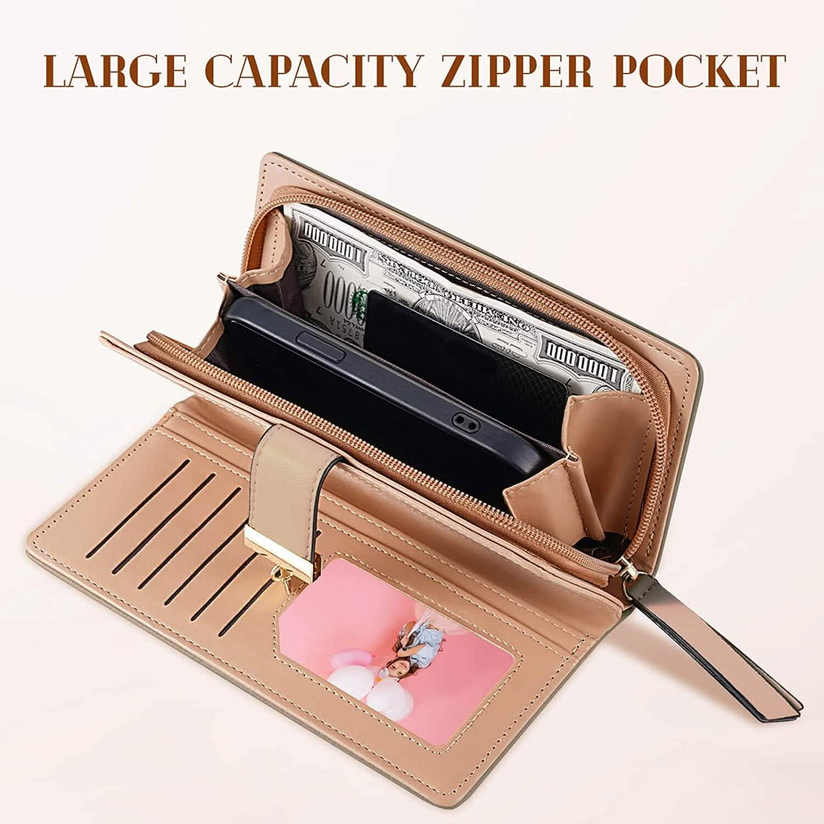 Sweet Cute Women's Long Leaf Bifold Wallet - A-1 Thread Vault