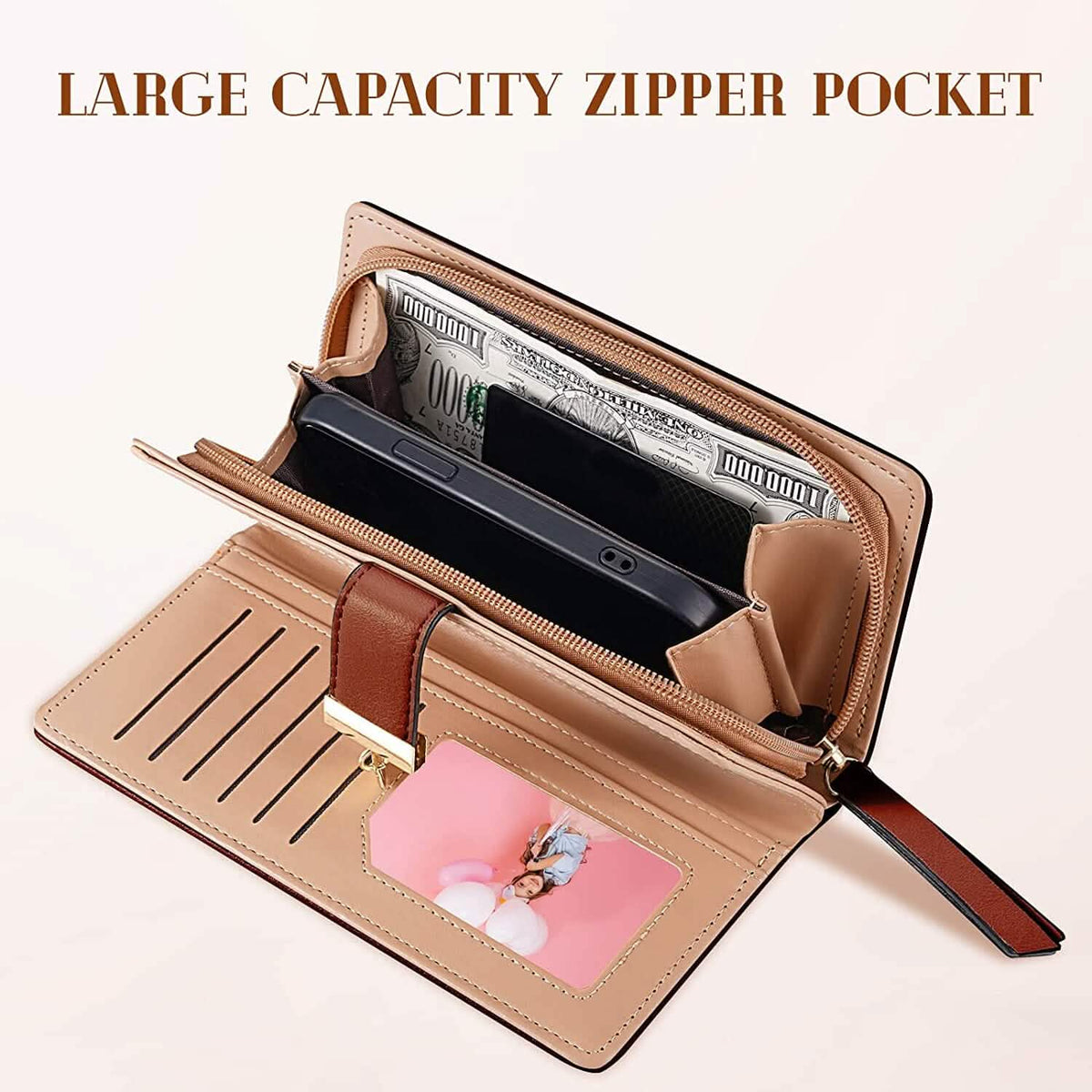 Sweet Cute Women's Long Leaf Bifold Wallet - A-1 Thread Vault