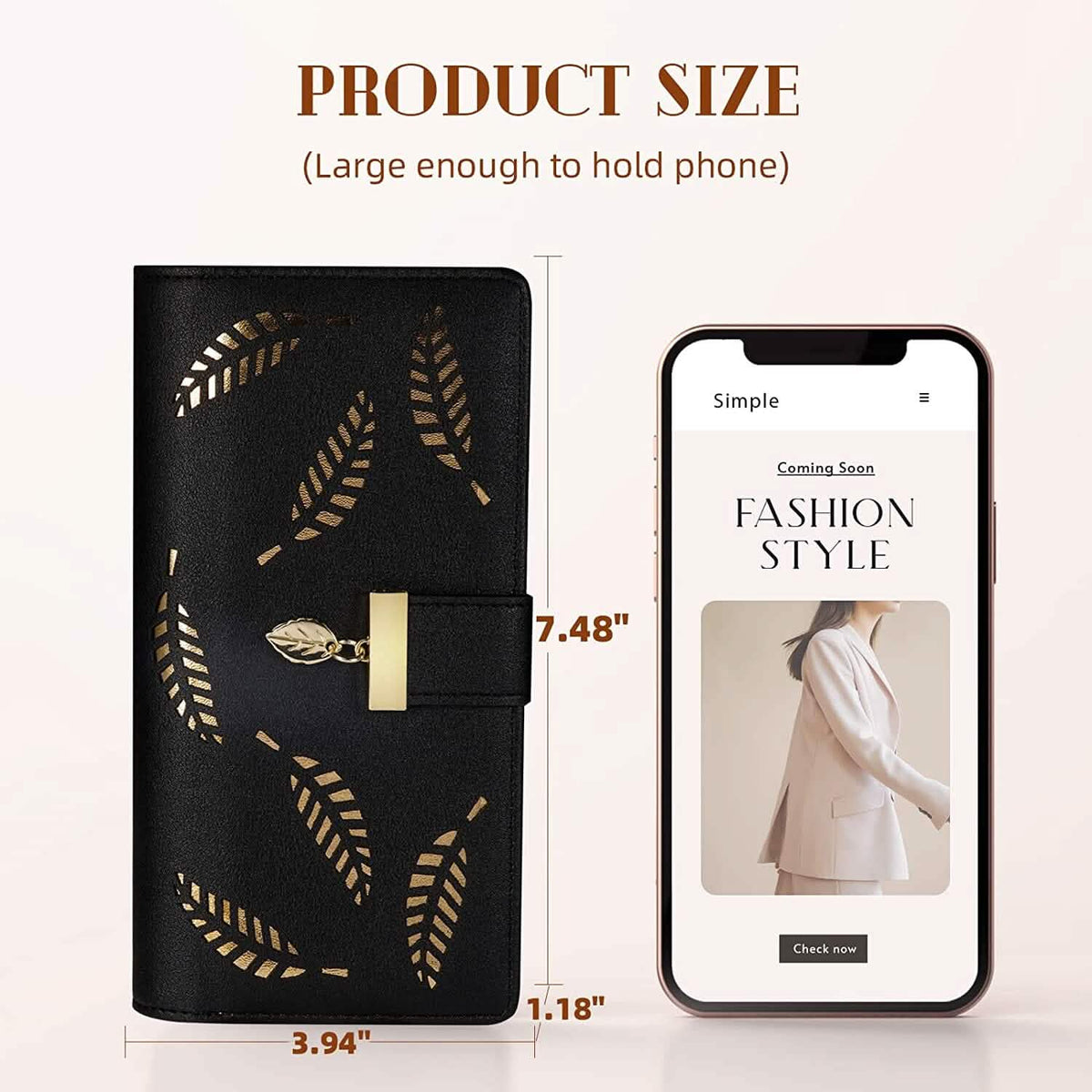 Sweet Cute Women's Long Leaf Bifold Wallet - A-1 Thread Vault