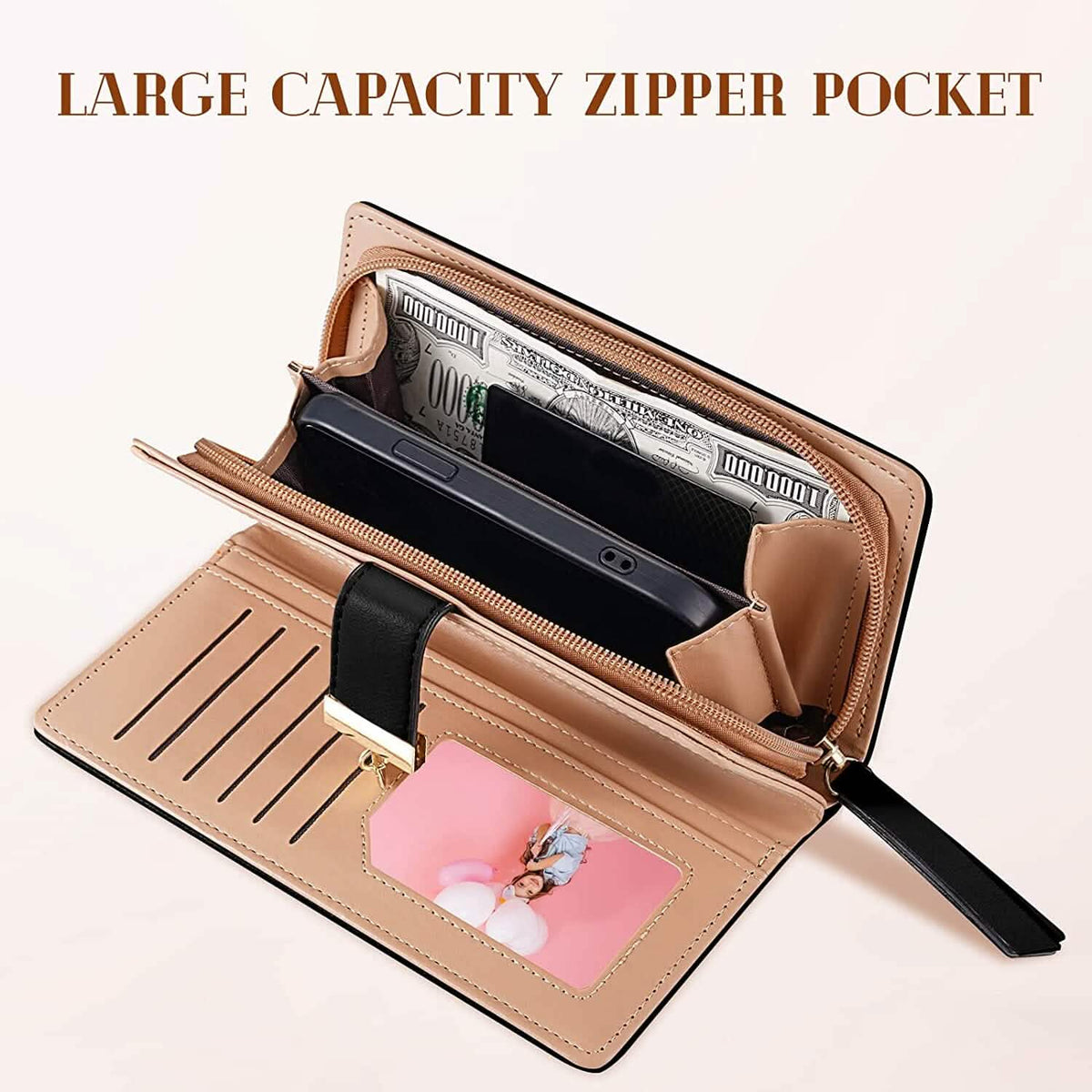 Sweet Cute Women's Long Leaf Bifold Wallet - A-1 Thread Vault
