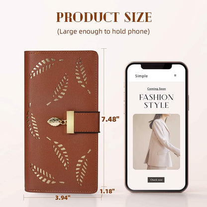 Sweet Cute Women's Long Leaf Bifold Wallet - A-1 Thread Vault
