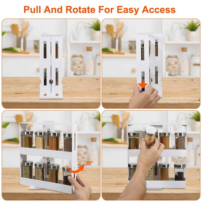 Swivel Cabinet Organizer Revolving Kitchen Rack Spice Organizer - A-1 Thread Vault