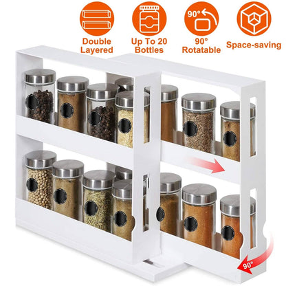 Swivel Cabinet Organizer Revolving Kitchen Rack Spice Organizer - A-1 Thread Vault