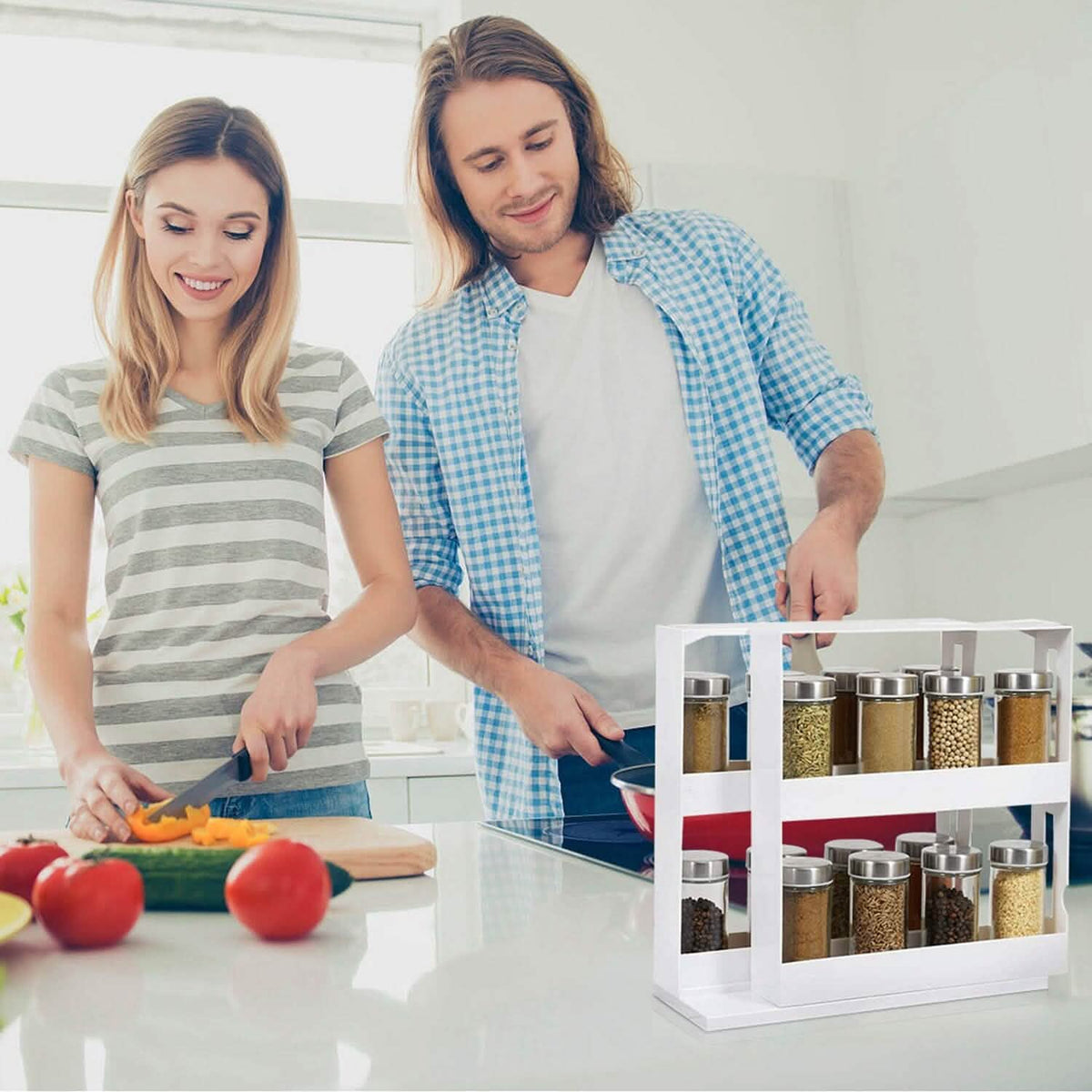 Swivel Cabinet Organizer Revolving Kitchen Rack Spice Organizer - A-1 Thread Vault