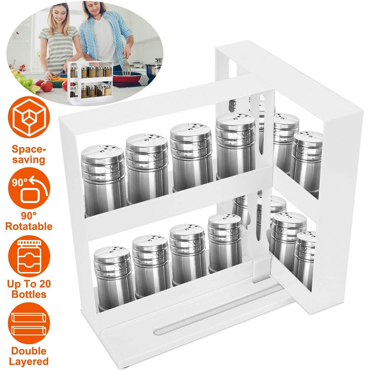 Swivel Cabinet Organizer Revolving Kitchen Rack Spice Organizer - A-1 Thread Vault