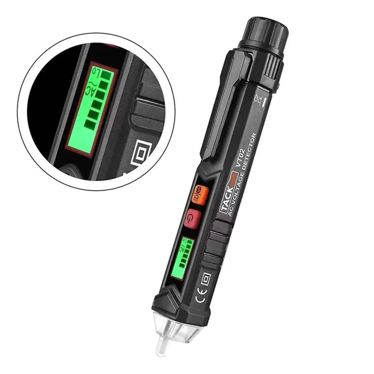 TACKLIFE Non-Contact AC Voltage Tester with Adjustable Sensitivity, LCD Display VT02 - A-1 Thread Vault