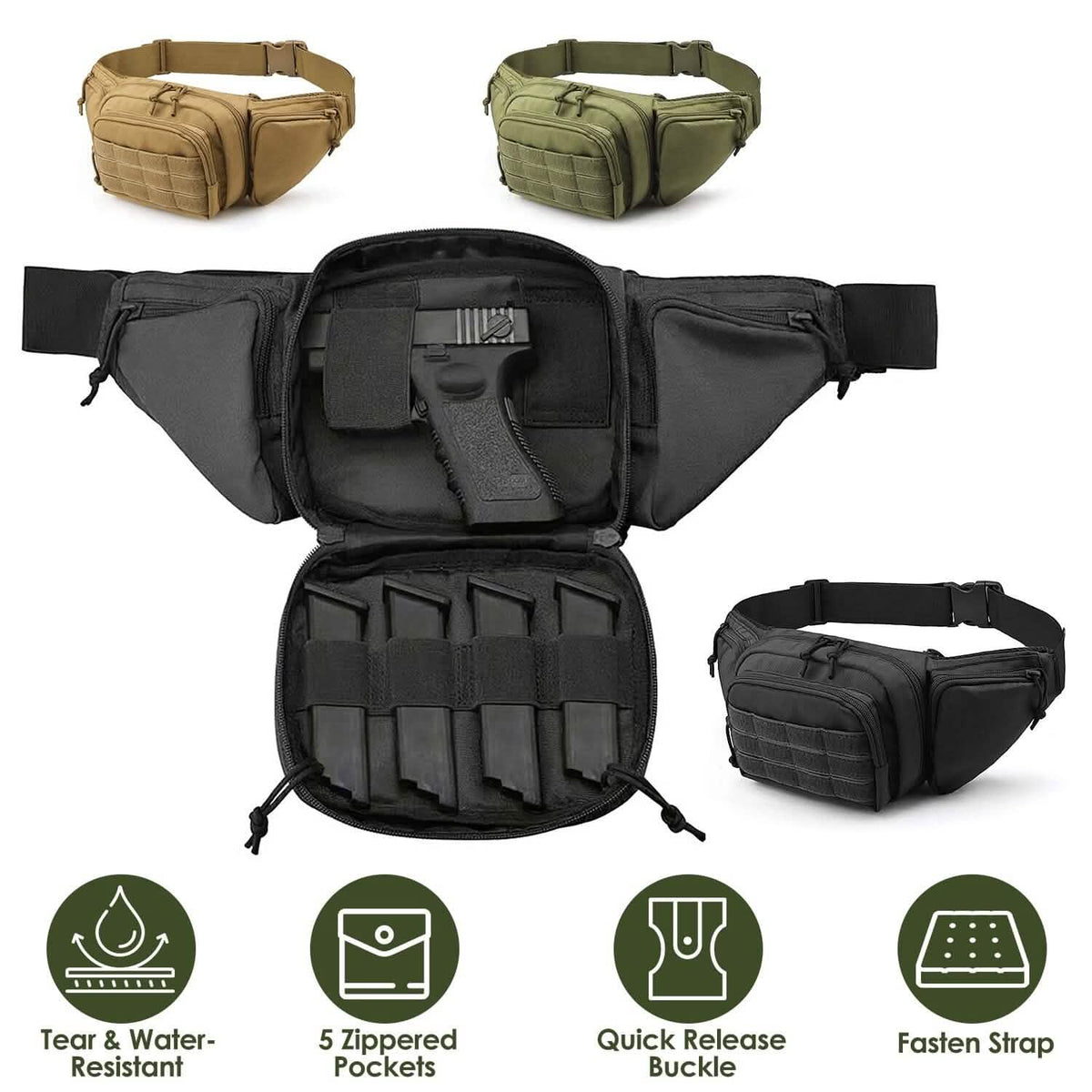 Tactical Fanny Pack Concealed Carry Bag for Men - A-1 Thread Vault