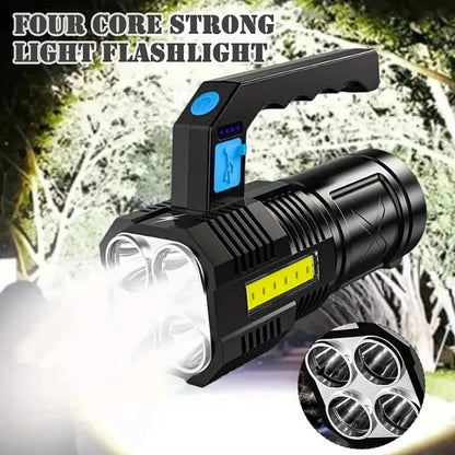 Tactical LED Flashlight, 800mAh Rechargeable Via USB, High-Power Light With 4-Mode Output - A-1 Thread Vault