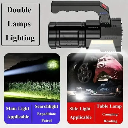 Tactical LED Flashlight, 800mAh Rechargeable Via USB, High-Power Light With 4-Mode Output - A-1 Thread Vault