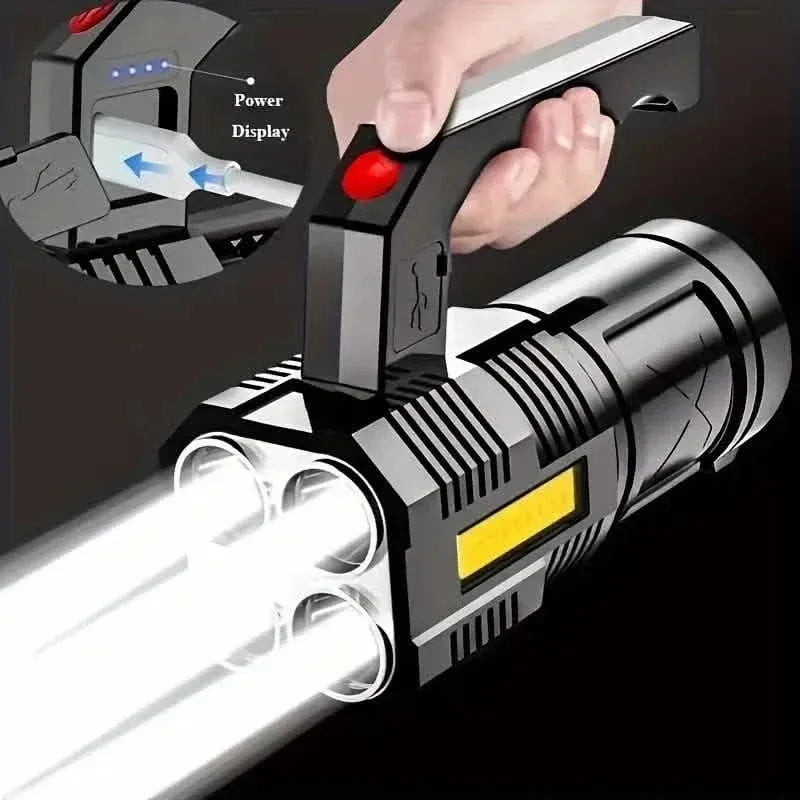 Tactical LED Flashlight, 800mAh Rechargeable Via USB, High-Power Light With 4-Mode Output - A-1 Thread Vault