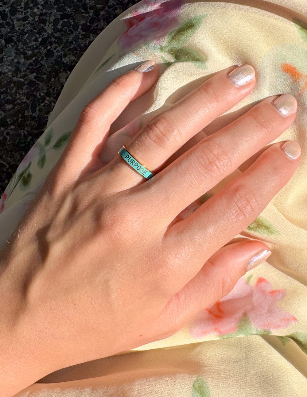 Teal Enamel Purpose Ring - A-1 Thread Vault