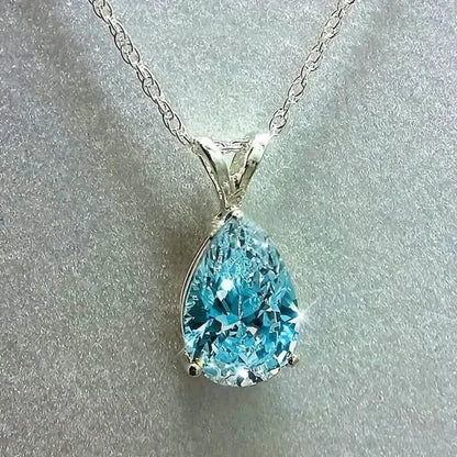 Teardrop Shaped Zirconia Pendant Copper Necklace - A-1 Thread Vault
