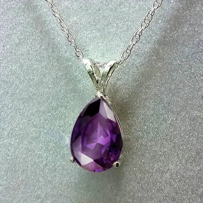 Teardrop Shaped Zirconia Pendant Copper Necklace - A-1 Thread Vault