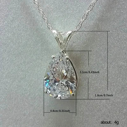 Teardrop Shaped Zirconia Pendant Copper Necklace - A-1 Thread Vault