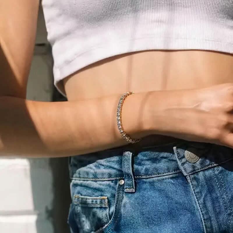 Tennis Single Row Synthetic Zircon Bracelet - A-1 Thread Vault