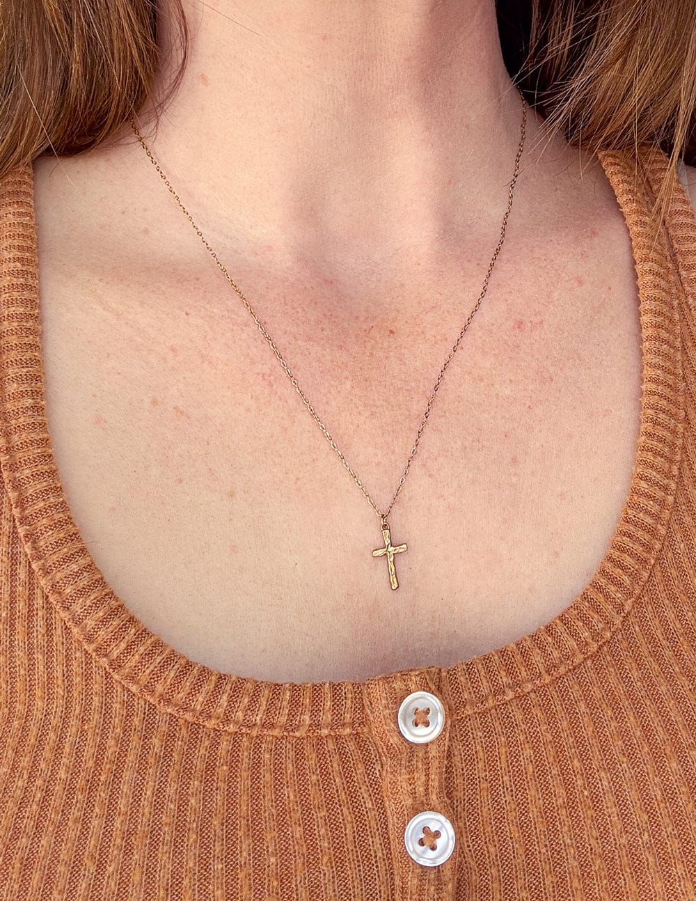 Textured Cross Necklace - A-1 Thread Vault