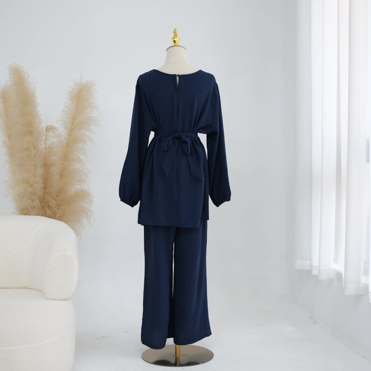 Textured Longline Top & Wide-Leg Trouser Set(MS455) - A-1 Thread Vault