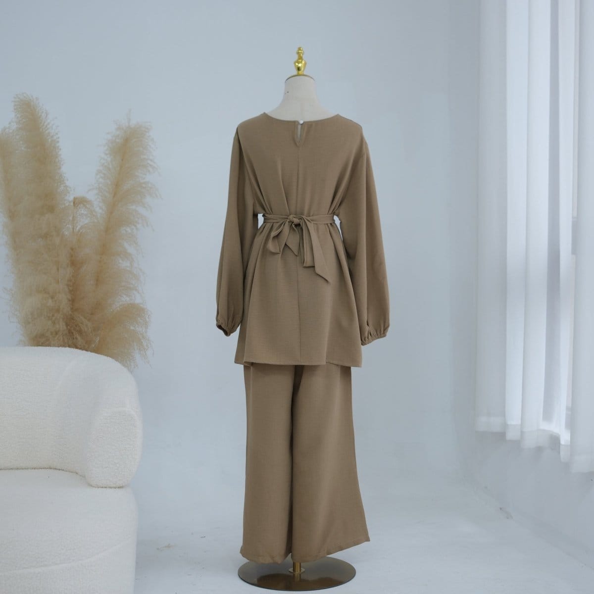 Textured Longline Top & Wide-Leg Trouser Set(MS455) - A-1 Thread Vault