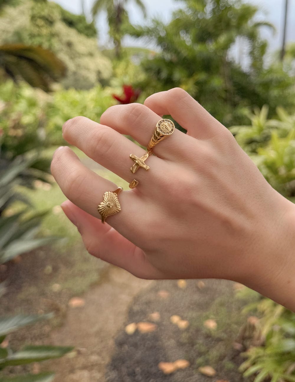 Textured Wrapped Cross Ring - A-1 Thread Vault