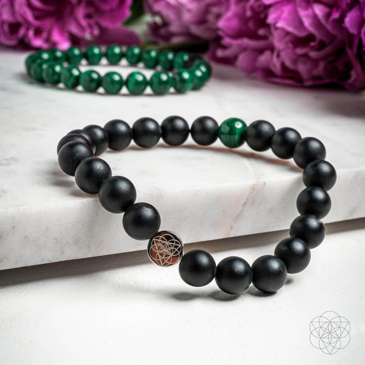 Steady Mind - Malachite & Onyx Double Bracelet - A-1 Thread Vault