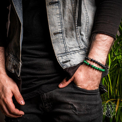 Steady Mind - Malachite & Onyx Double Bracelet - A-1 Thread Vault