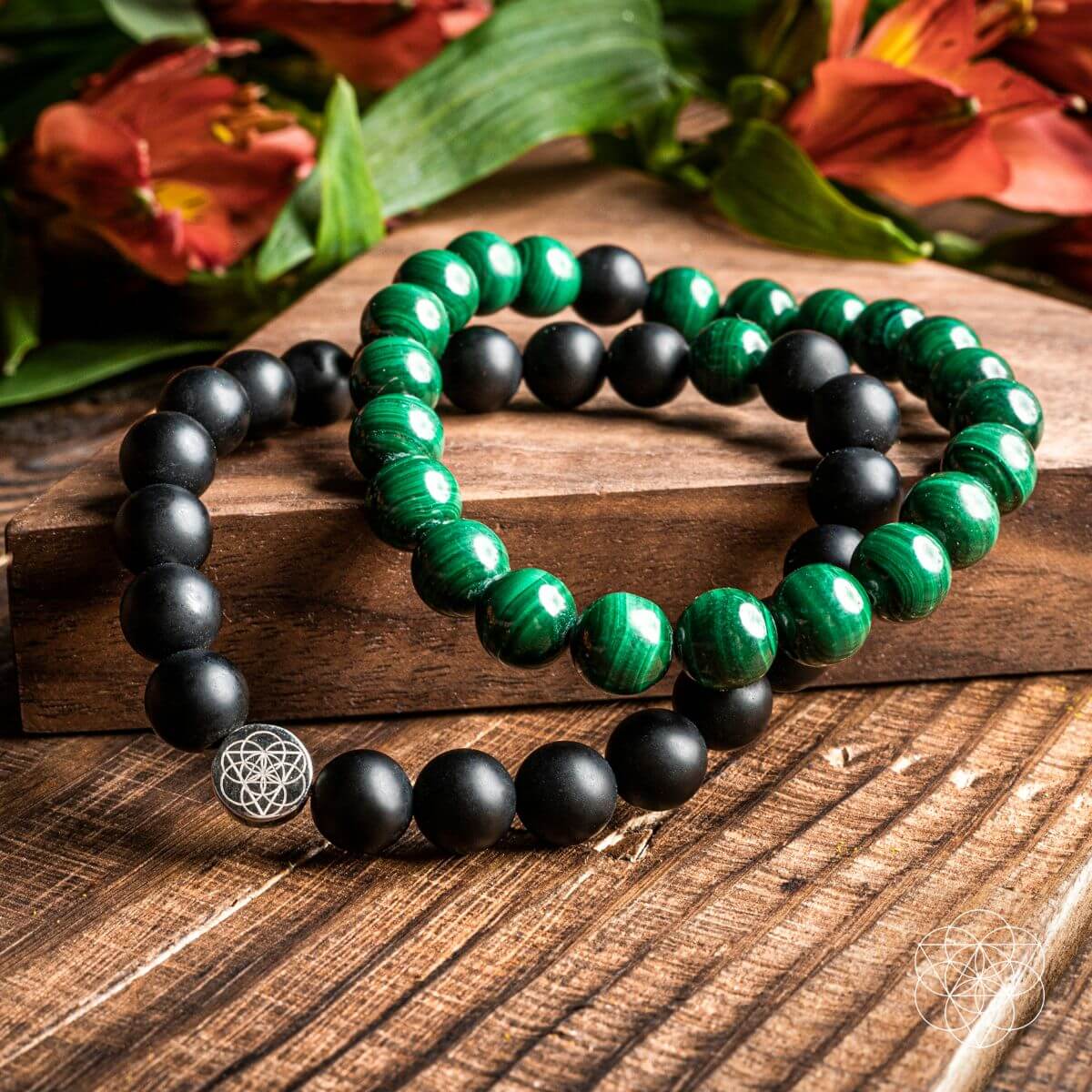 Steady Mind - Malachite & Onyx Double Bracelet - A-1 Thread Vault