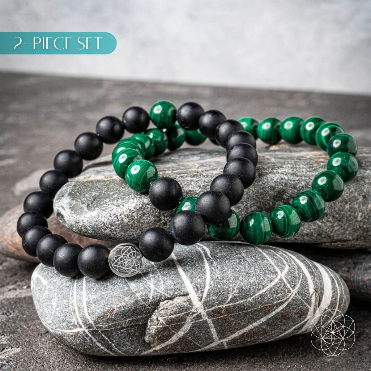 Steady Mind - Malachite & Onyx Double Bracelet - A-1 Thread Vault